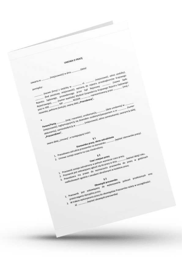 Umowa o pracę na czas nieokreślony wzór - obrazek 2